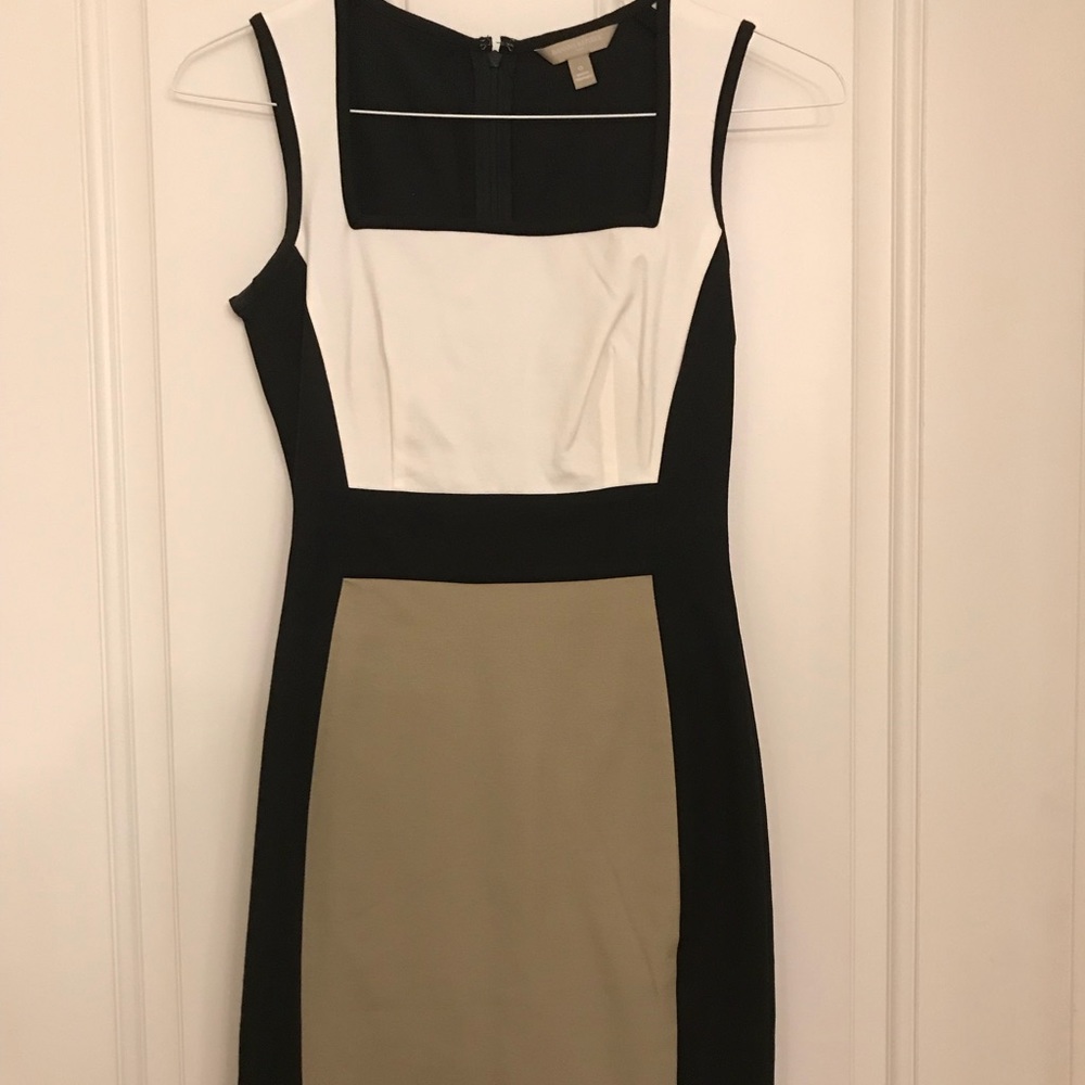 Sleeveless, above the knee Banana Republic dress.